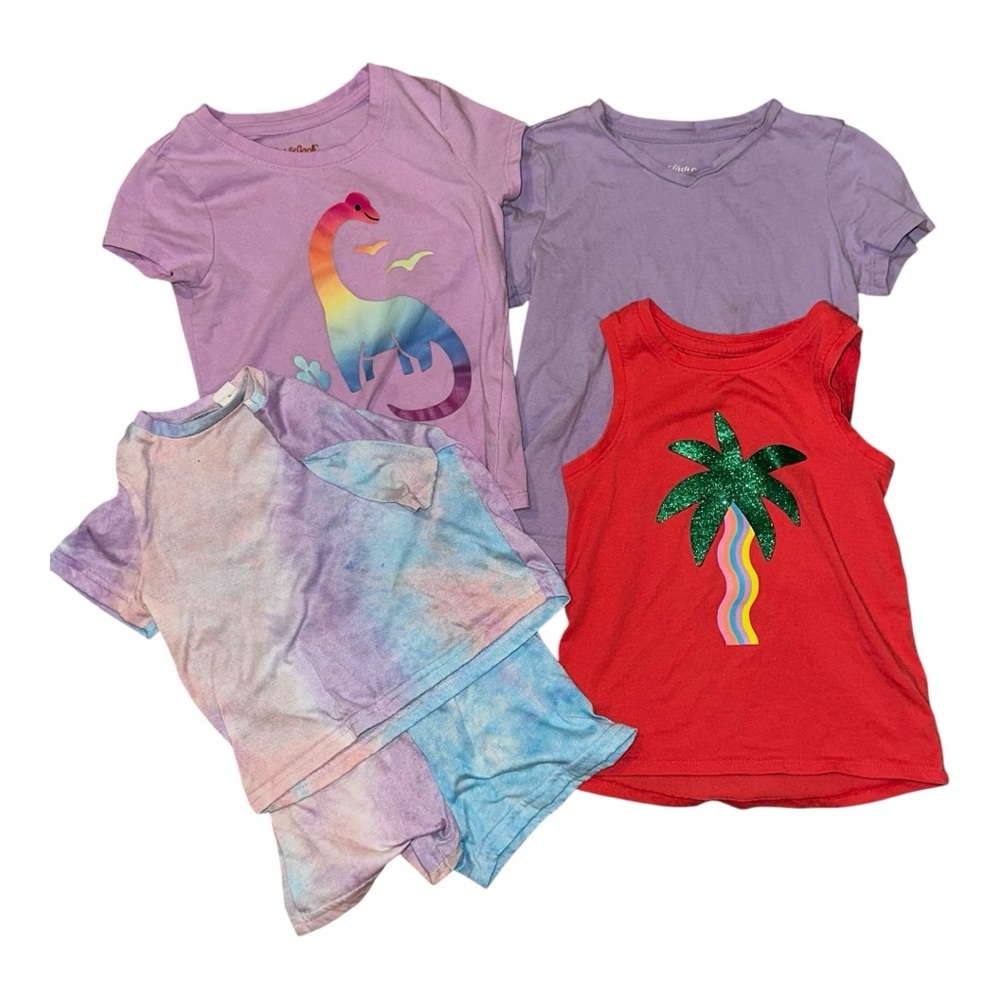 Bundle of Colorful Spring / Summer Shirts + Set - Size 4T Girl EUC